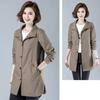 7XL Black Coat Women Windbreaker Spring Autumn Coats Hooded Women Outerwear Mid-Length Trench Coat Female