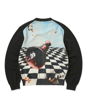 Thisisneverthat Chess Zip Cardigan Black