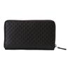 Gucci GG Embossed Black Leather Zip Around Long Wallet With Silver Tone Hardware For Unisex Luxury Daily Use