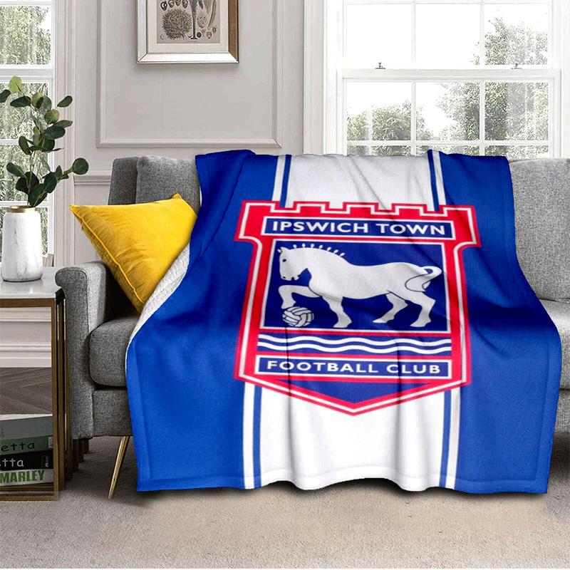 Town Football Club Crest Printed Throws Blanket Soft Flannel Blankets for Couch Bed Gifts for Men Women Picnic blanket Christmas gifts