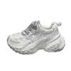 European Products 2025 Spring and Summer New Sequined Platform Dad Shoes Women's Versatile Mesh Breathable Casual Sports Shoes Tide