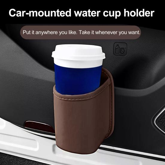 Car Storage Rack Leather Texture Waterproof Car Door Side Organizer Multi-Functional Vehicle Cup Holder Storage Box for Phone Keys Water Bottle Fit