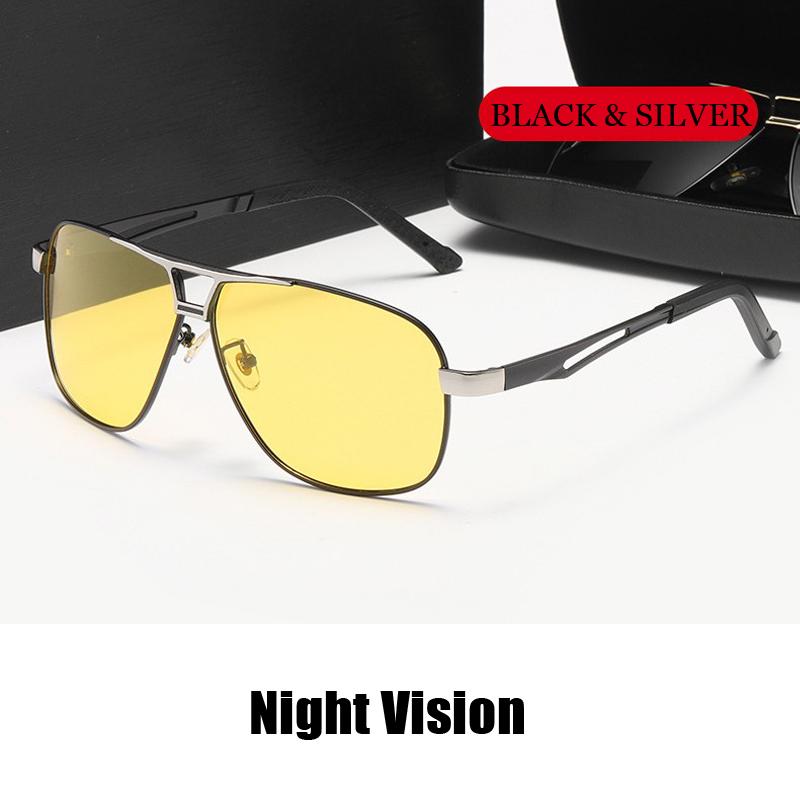 Polarized Photochromic Night Vision Sunglasses Outdoor Protective Goggles Day And Night Uv400 Lens Men'S Driving Sun Glasses