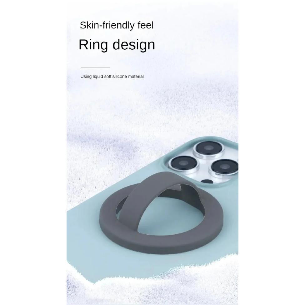 Magnetic Silicone Soft Finger Strap Phone Ring Holder for Magsafe IPhone 16 Universal Stand Support Mac Safe Loop Grip Bracket