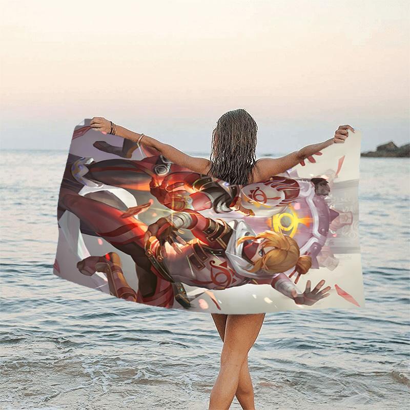 1pc Game Zelda Beach Towel, Beach and Seaside Swimming Pool Equipment, Fashion Pattern, Rectangular, Travel Essentials