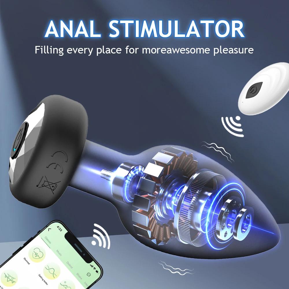 2026 Wireless APP Portable Anal Vibrator Male Butt Plug Remote Prostate Stimulator for Women Control Vagina Massager Adult Sex Toys Men Gay Waterproof
