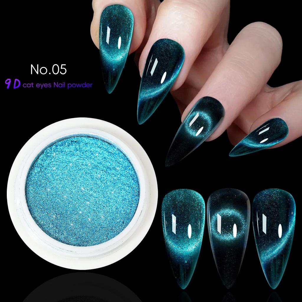Xiaomi 9D Meteorite Cat Eye Powder Strong Magnetic Nail Glitter Pigment Manicure Holographic Laser Chrome Dust Can Use With Polish Gel
