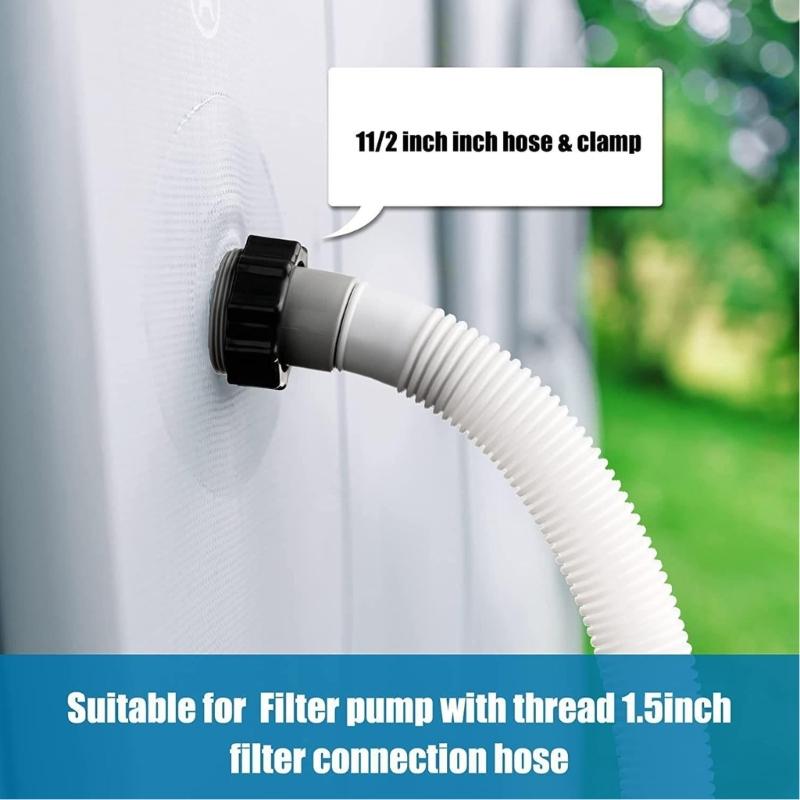 2Pcs Pool Hose for Above Ground Pools 1.5In Diameter 59In Length Replacement Swimming Pool Pump Hose with Hose Clamps