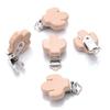 1Pcs Cute Animal Style Wood Natural Pacifier Chain Anti-Drop Beech Wood Dummy Clip DIY Essential Nipple Chain Accessories
