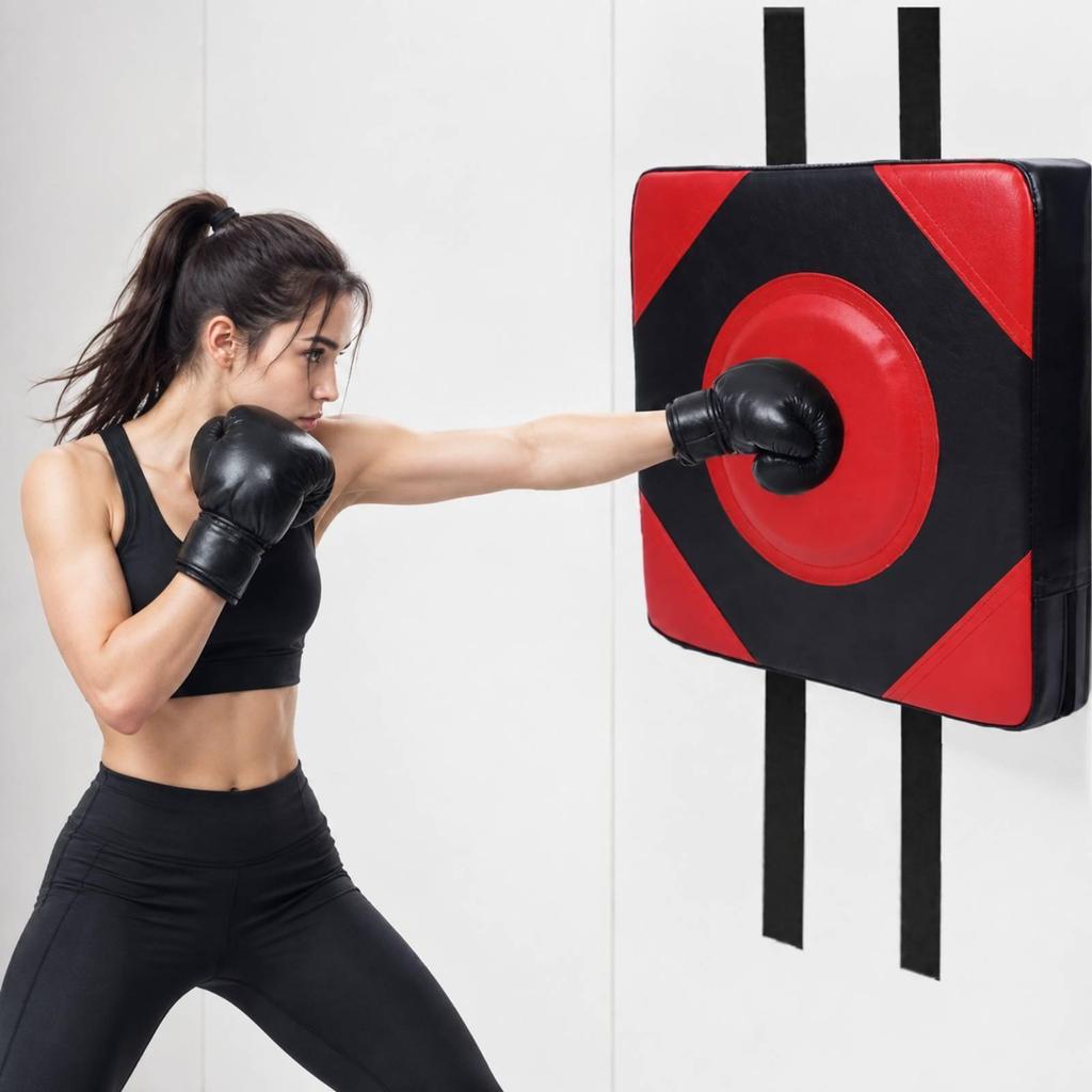 Square Padded Striking Target Shock-Absorbent Wall-Mounted Boxing