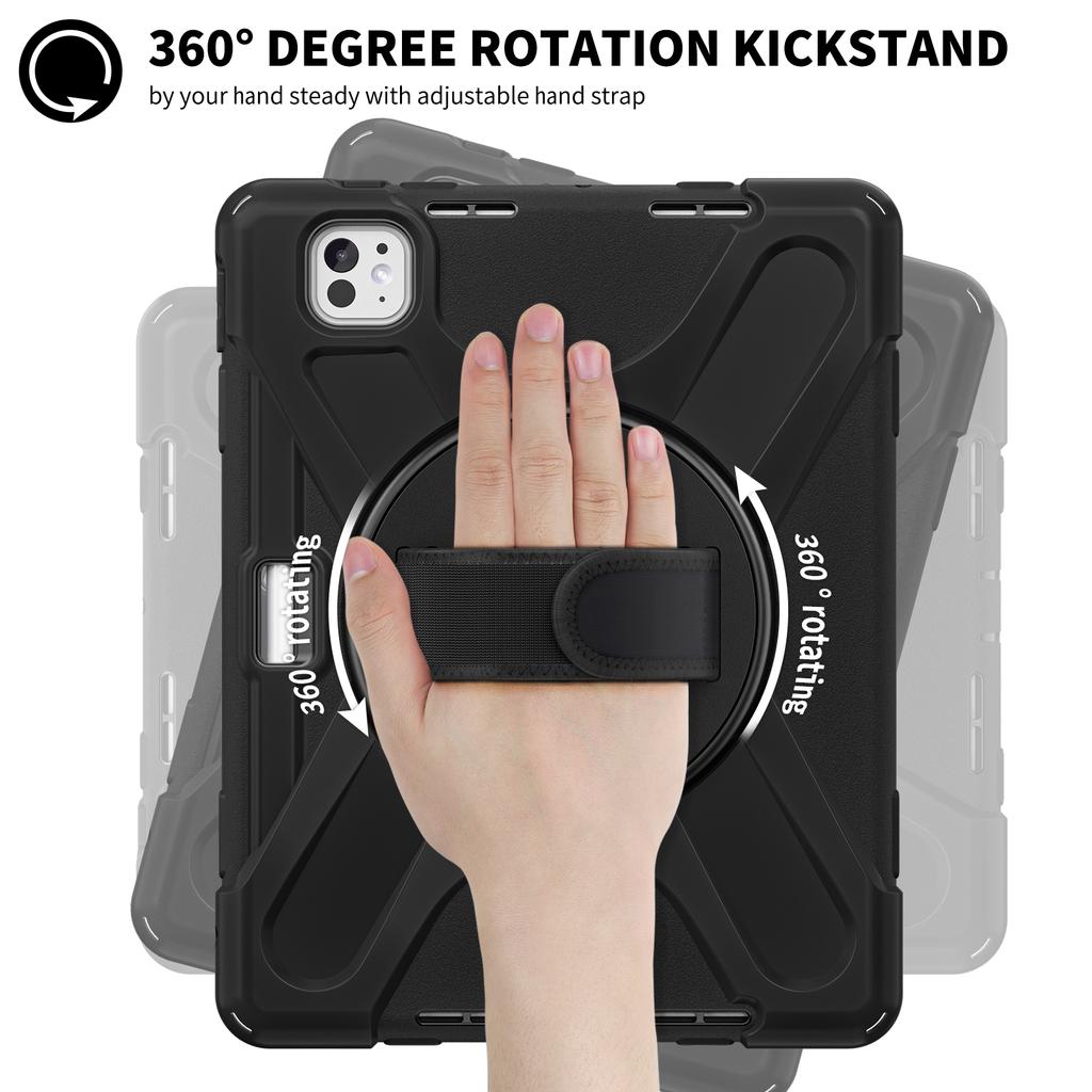 360 Rotating Case Universal for IPad Pro11 2025 M5 2024 M4 A3357 A3358 A3359 A2836 A2837 A3006 Rugged Stand Cover Shoulder Strap