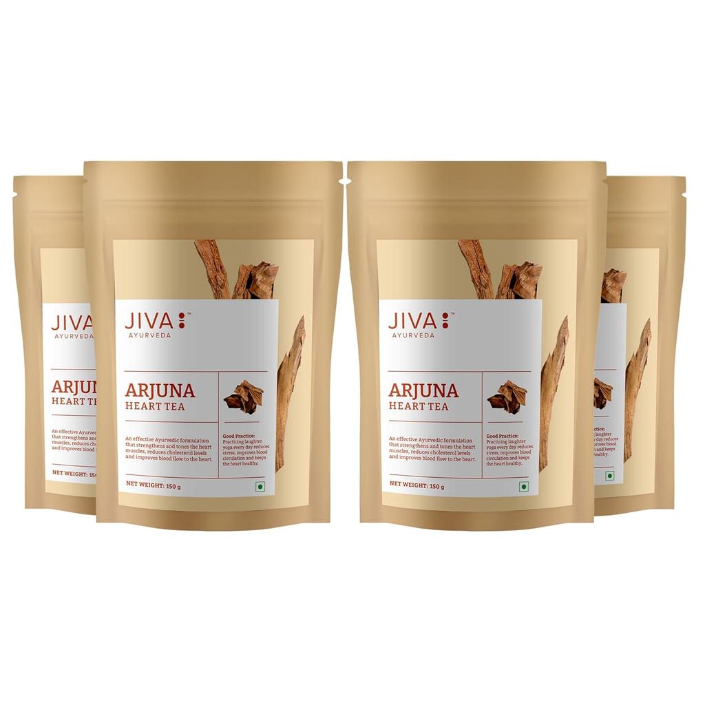 Jiva Arjuna Caffeine Free Ayurvedic Tea 150g X Pack of 4 | Pure Natural Arjuna Goodness for Heart & Wellness