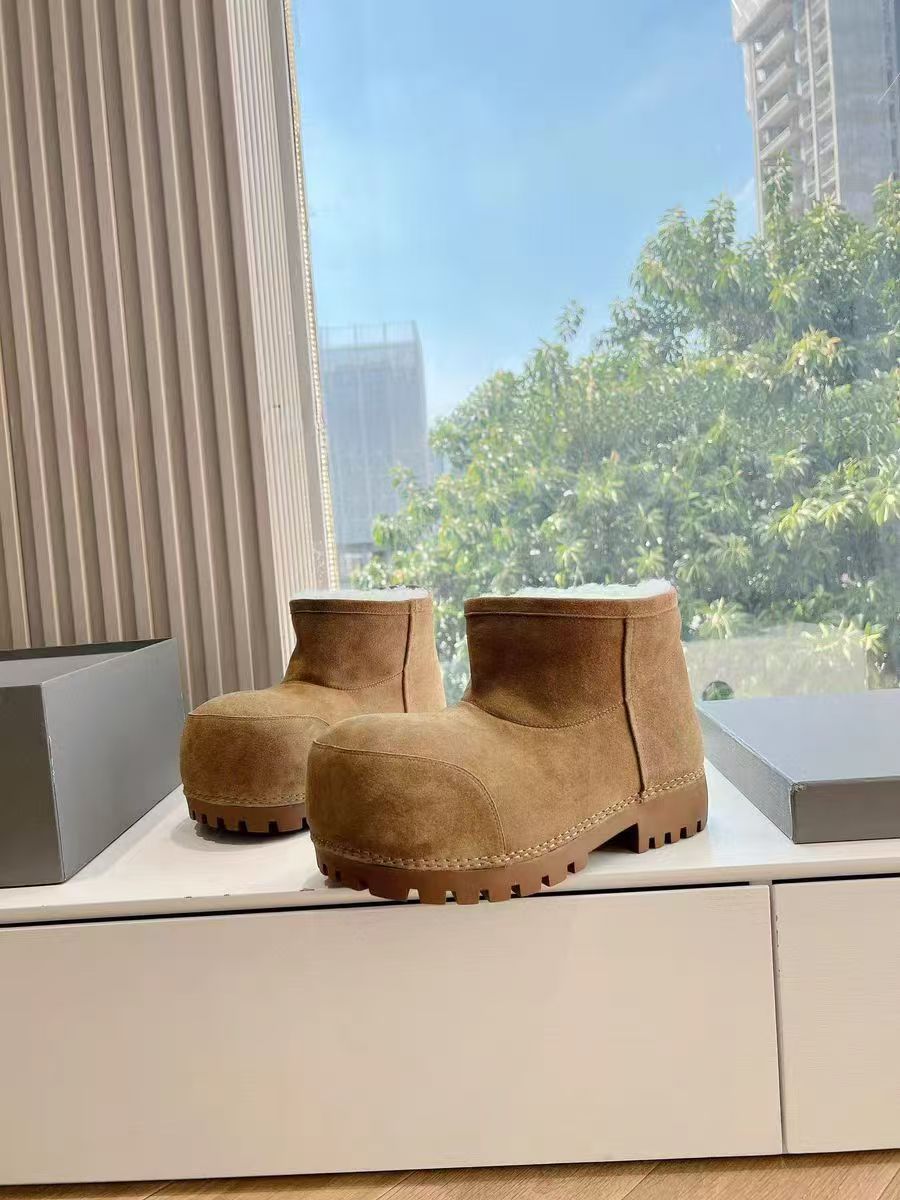 

Модные стильные полусапоги на толстой подошве, женские повседневные зимние сапоги с круглым носком и увеличением роста, удобные сапоги на платформе для вечеринок, обувь большого размера 35