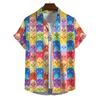 Funny Men's Shirts For Men 3d Cute Cat Print Tops Casual Men's Clothing Summer  Short Sleeved Tops Tee Loose Oversized Shirt
