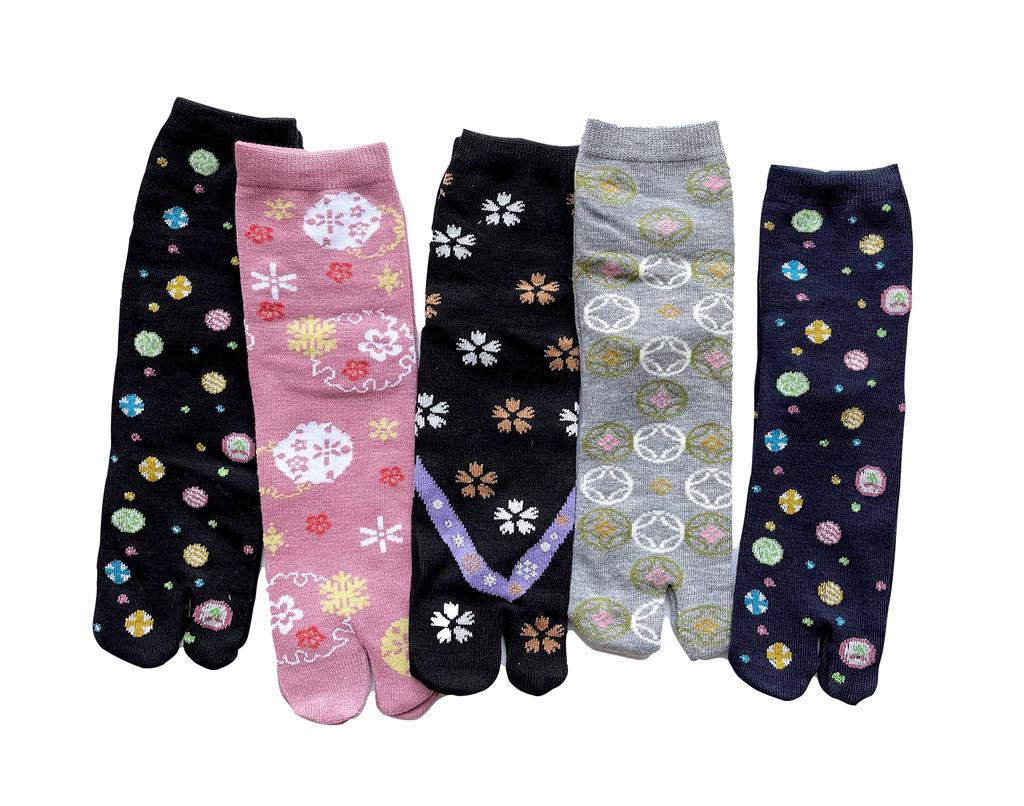 Cotton Blend Tabi Socks with Japanese Cute and Summer Short Sneaker Size B12 Women's Patterns, Stylish, Socks, 10-Pair Set,