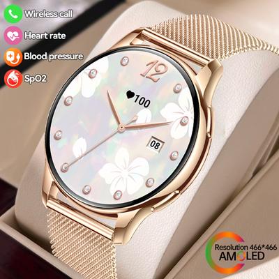SACOSDING Smartwatch Damski Wykwintny Pełny Dotyk Sport Fitness Tętno Ciśnienie Krwi Zegarek Połączenia Bluetooth Mechaniczna Tarcza Zegarka 2026