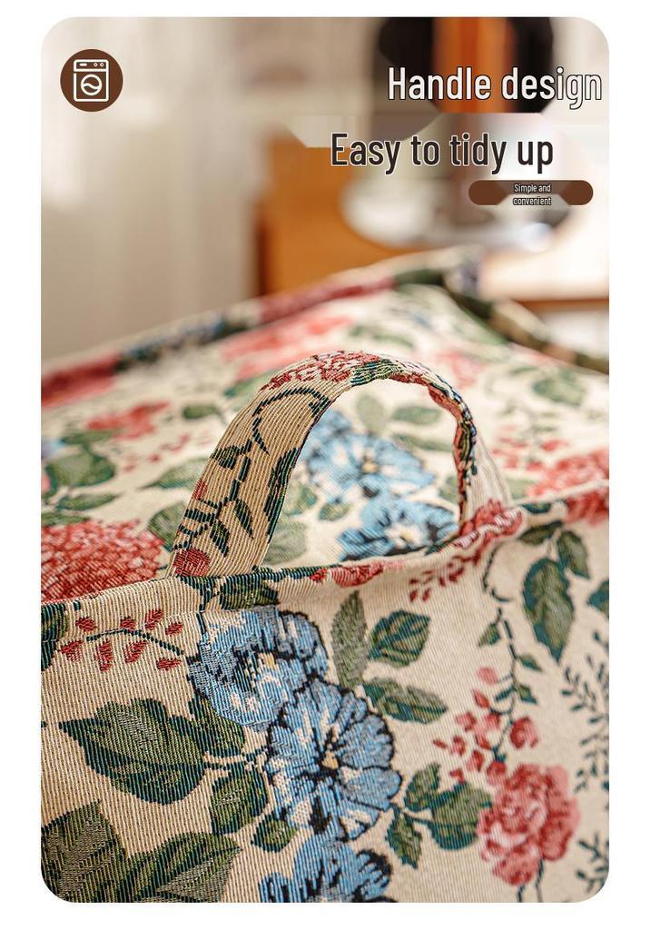 Nordic Oil Painting-Style Futon Cushion: Retro Light Luxury for Living Room Floor or Seat.