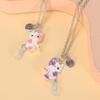 Electroplate Best Friend Magnetic Necklace Zinc Zinc Alloy Magnet Necklace Cartoon Pendant Necklace  Couple
