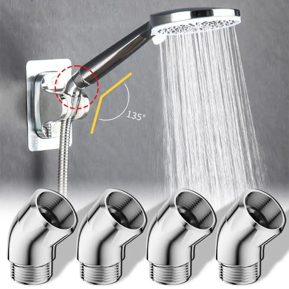 2pcs Easy To Use Handheld Showerhead Connector Elbow Adapter Shower Angle Controller  Kitchen