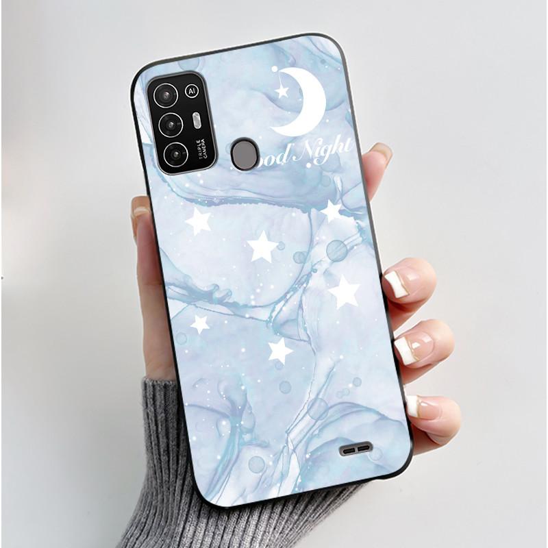 Hülle Für ZTE Blade A52 / A52 Lite Hülle Ästhetisch Niedliche Katze Astronaut Handyhülle Schwarze Weiche Silikon TPU Rückabdeckung Bumper Schale