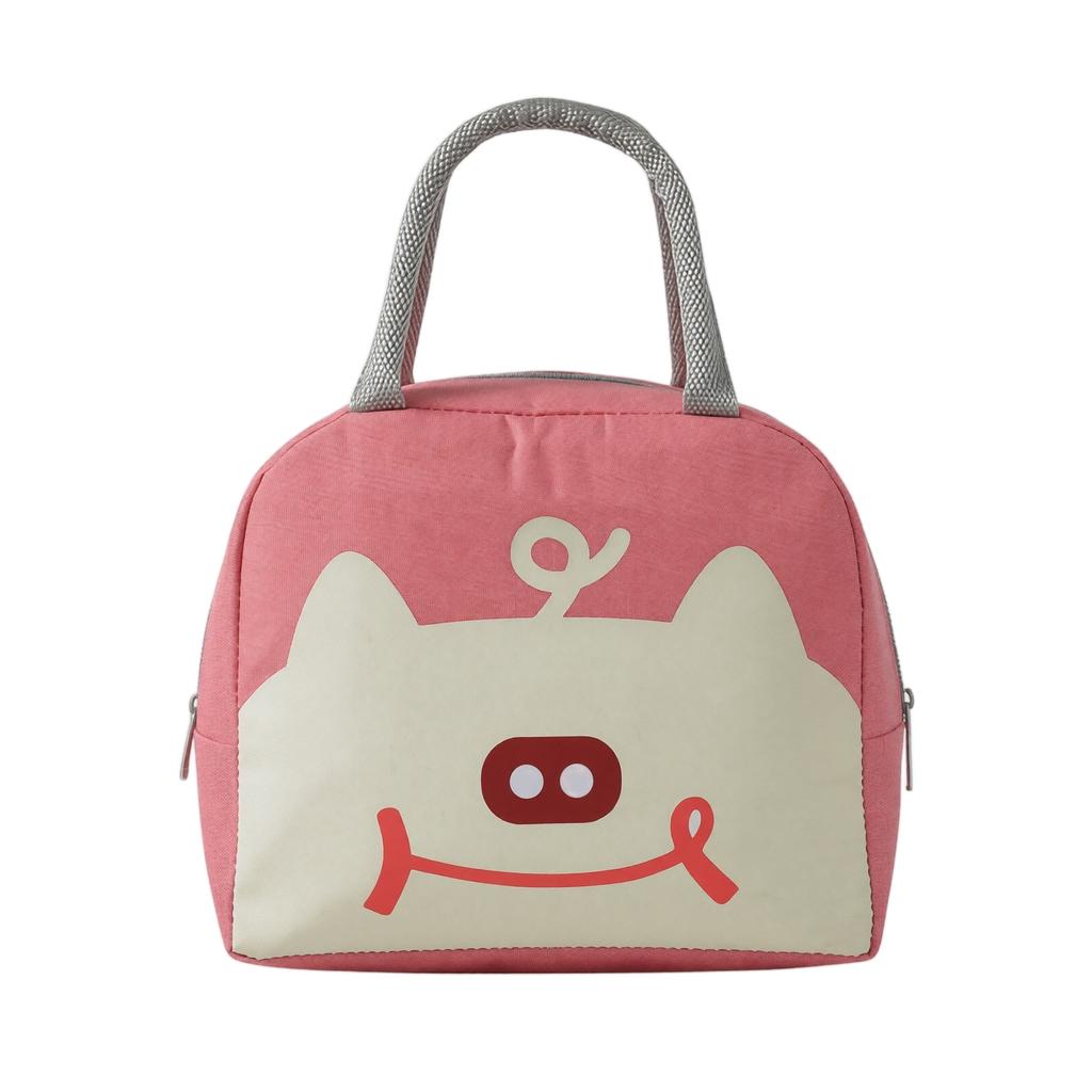 Oxford Fabric Cartoon Whale Lunch Bag Insulated Storage Bag Portable Handheld Food Container for Work School Travel