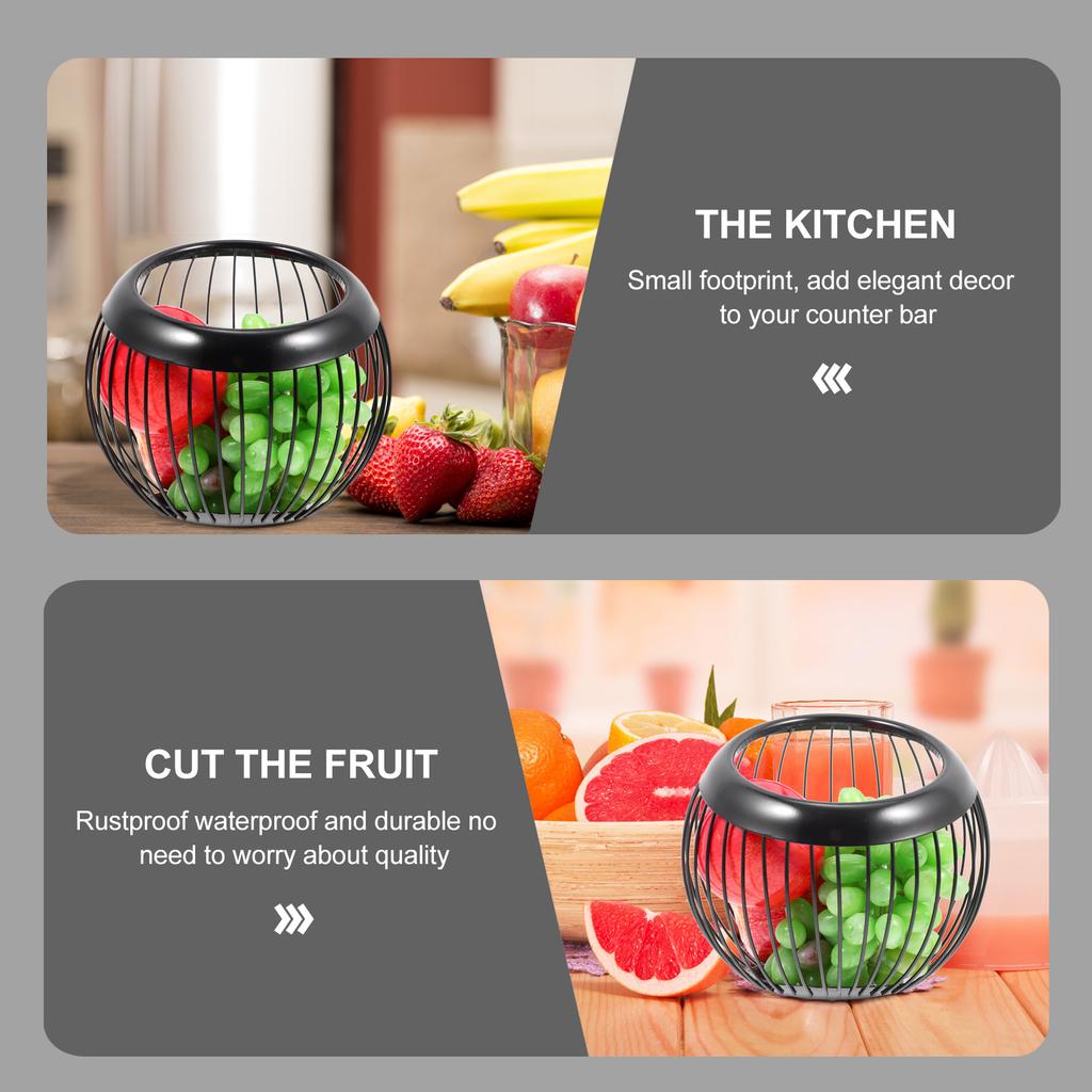 Metal Hollow Stainless Steel Fruit Plate Storage Baskets for Shelves Kitchen Round Restaurant Container
