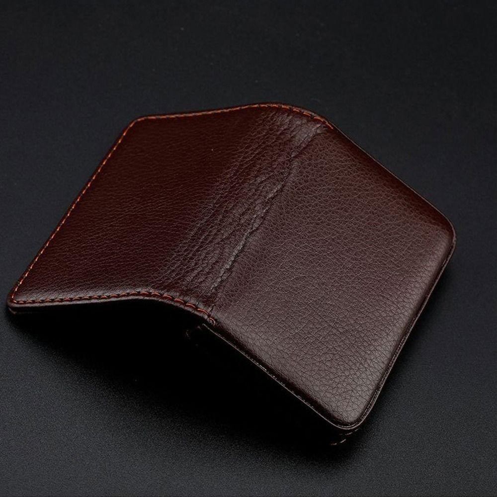 Business Card Holder PU Leather Name Card Pocket Top Card Case  Gift