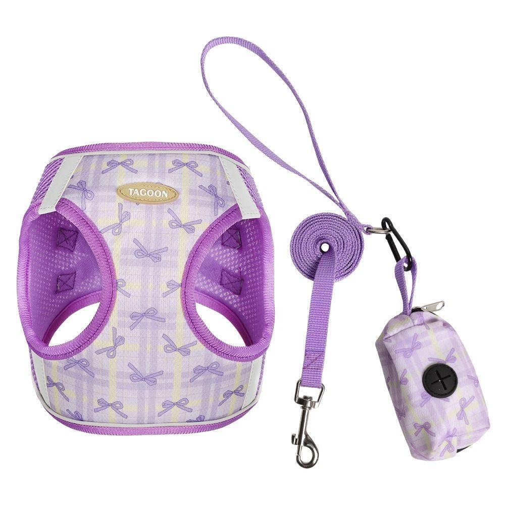 Breathable Dog Harness Leash Anti slip Reflective Cat Harnesses Vest Adjustable Wear-resistant Pet Chest Harness for Small Dogs