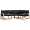 Outdoor Sofa Set with Cushions 4 Pcs White and Black