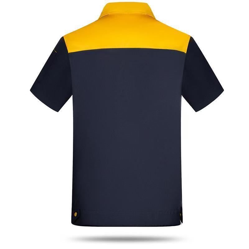 Custom Short Sleeve Workwear Set for Auto Repair and Construction - Wear-Resistant Labor Protection Clothing