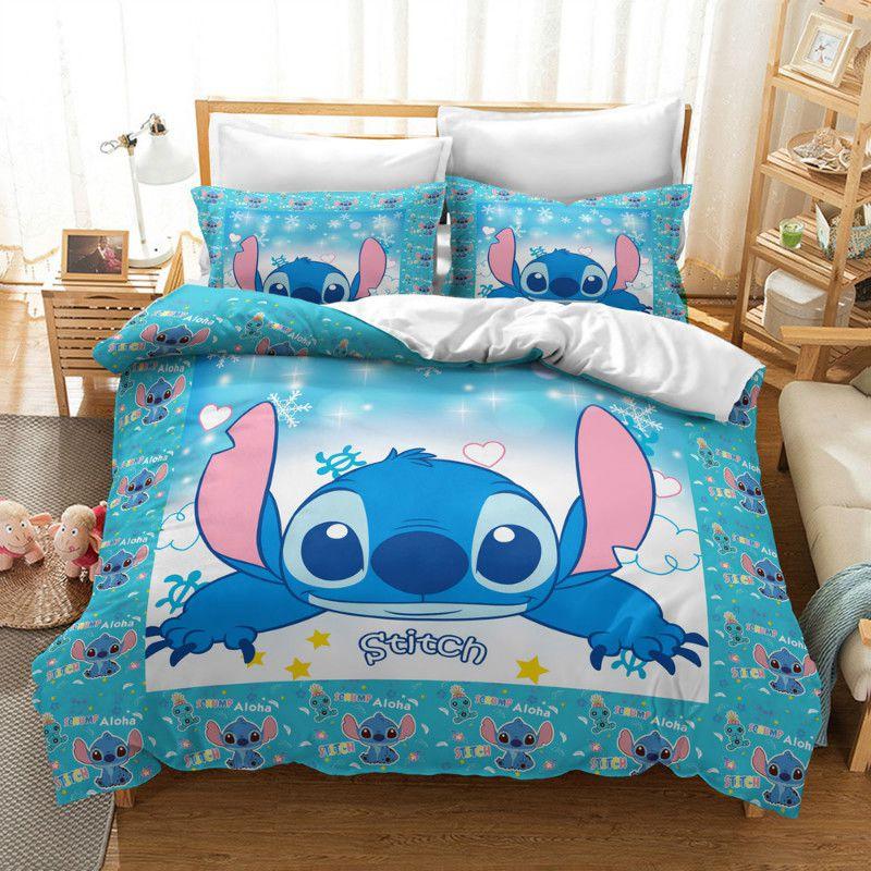 3d Stitch Bedding Set For Kids With Comfortable Duvet Cover And Pillowcase Set