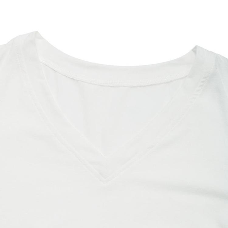 Women Casual Street Wear Top Ladies Tee V-Neck Long Sleeve Print T-Shirt Lace Chiffon Blouse