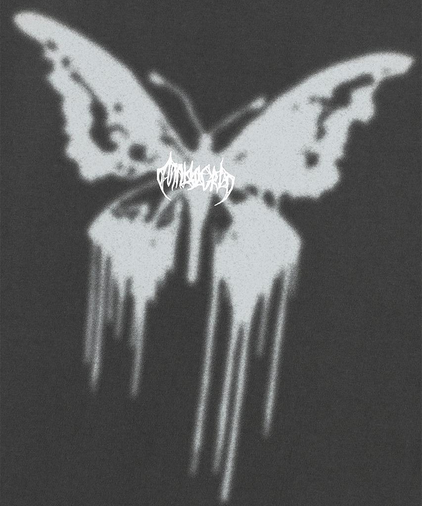 MAHAGRID Butterfly Goth Tee Charcoal(Mg2Emmt538A)