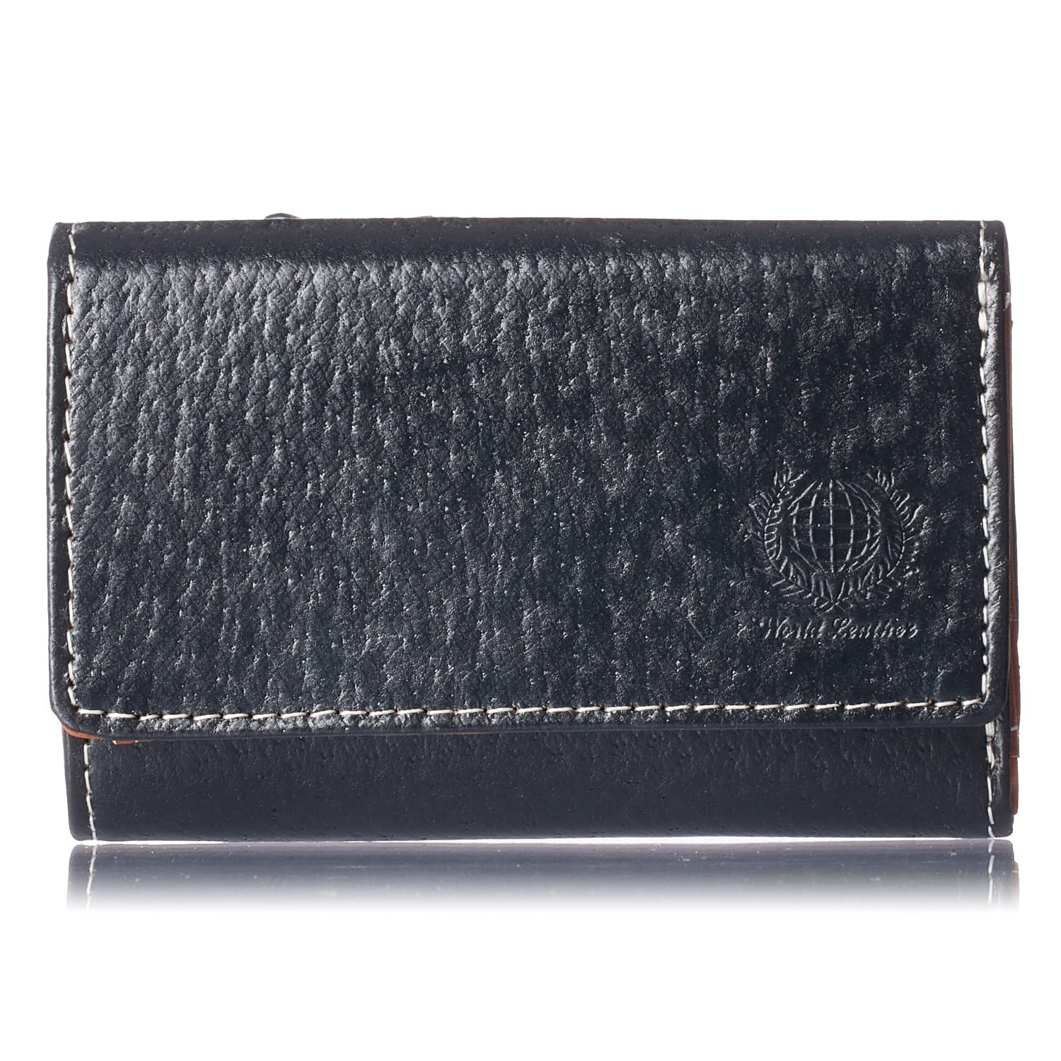 

VOICE Made in Japan Pig Leather Key Case with Wallet Function Palm Size [VOICE] Men s Women s Tri-fold (Navy)