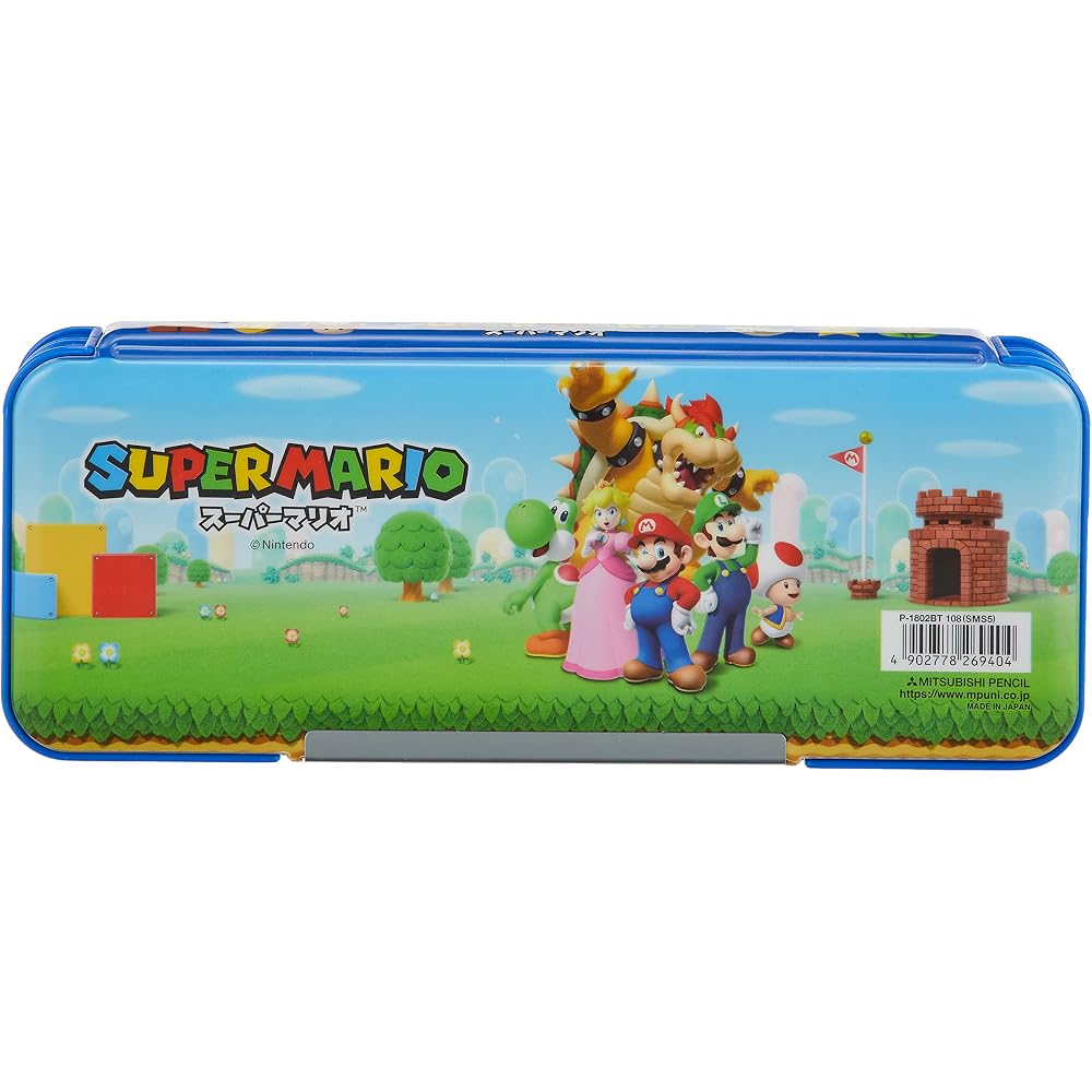 Mitsubishi P1802BT108 Super Mario SMS5 Double Opening Pencil Case