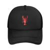 Watercolor Red Lobster Mesh Baseball Caps Snapback Baseball Hats Breathable Casual Casquette Outdoor For Unisexs And Womens