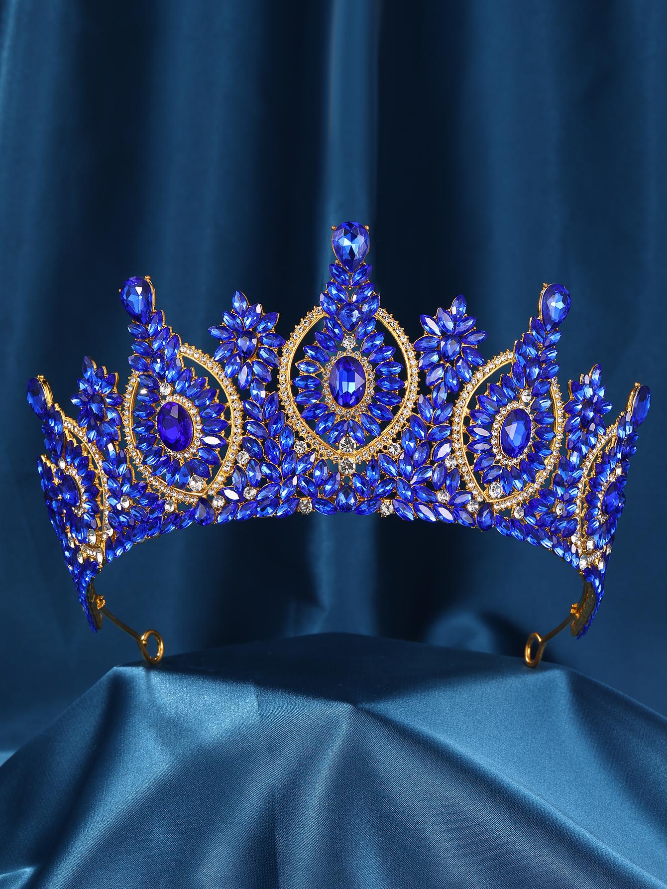 Baroque Luxury Crystal Royal Queen Wedding Crown Rhinestone Bride Diadem Pageant Headdress Tiaras Hair Jewelry Accessories