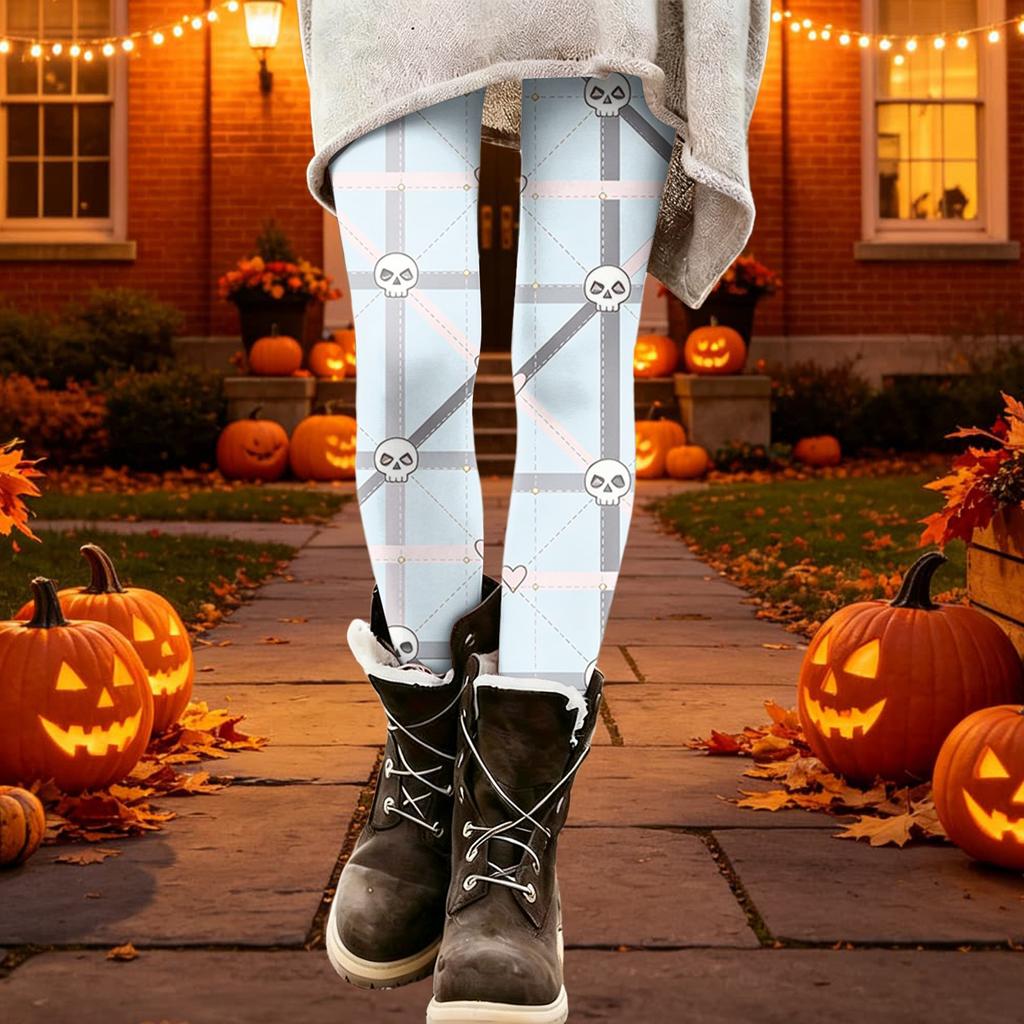 Women's Halloween Print Stretch Leggings for Casual Wear