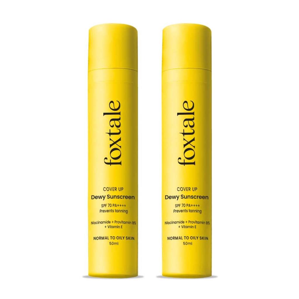 Foxtale SPF 70 Niacinamide Dewy Sunscreen with PA++++ For Dewy Sun Protection | Tan Protection | Lightenweight | No White Cast | Non Greasy | Anti-