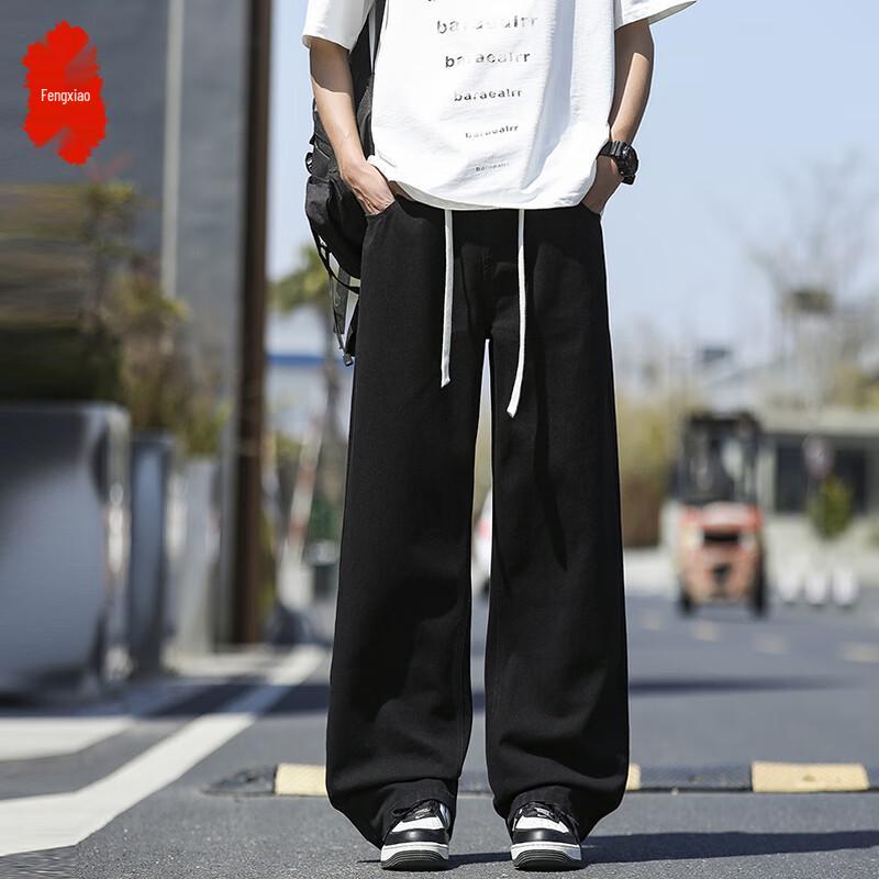 

Men s American Casual Loose Straight-Leg Wide Jeans 2XL