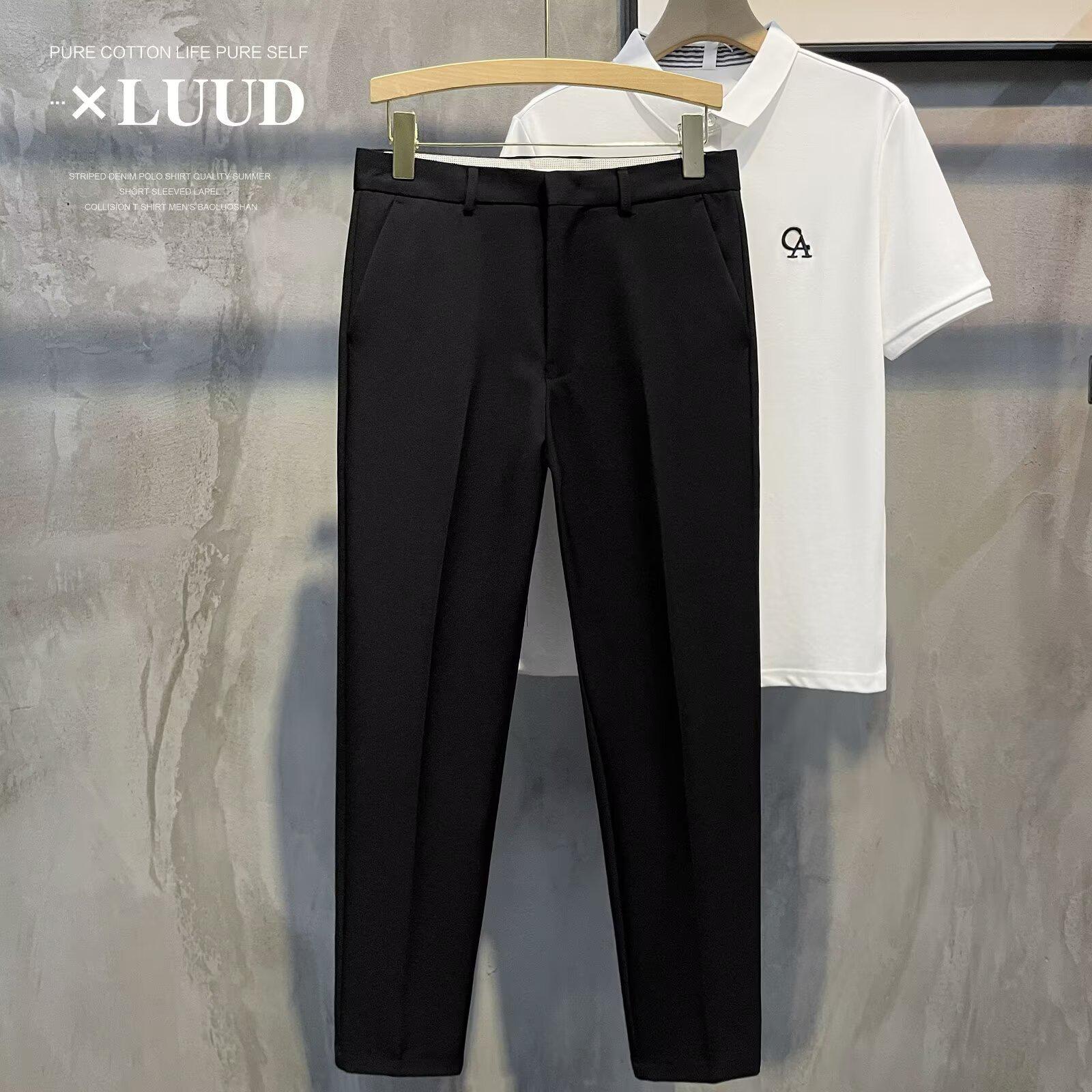 

Мужские брюки-чинос зауженного кроя из немнущейся ткани, класса люкс, весна/лето 2025 29 чёрный