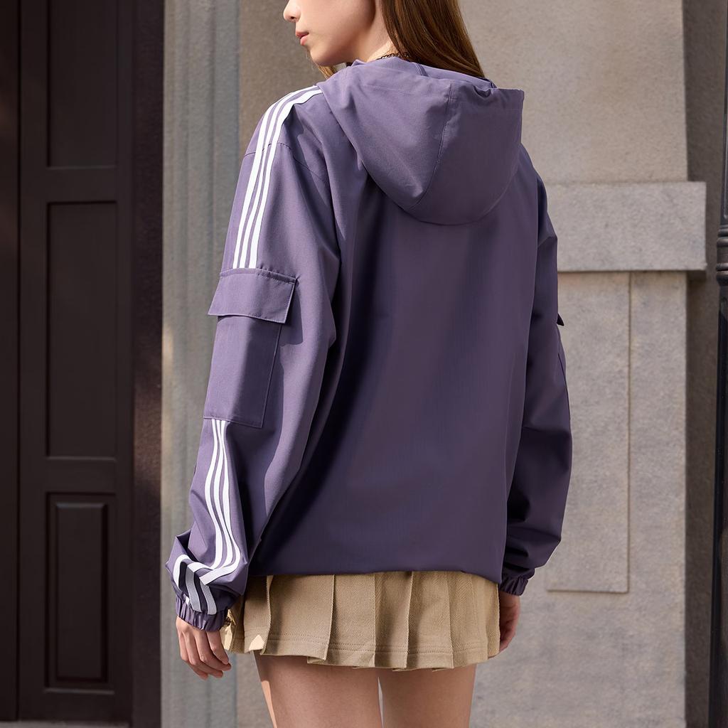 Adidas Originals Stag Track Commuting Casual Sports Hooded Striped Long Sleeve Jacket Unisex Jacket KV8847