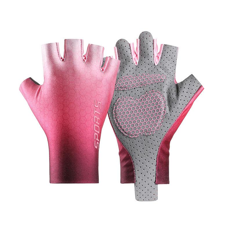 Children's Half finger Gloves Thin Sunscreen Ice Silk Breathable Wear Resistant Non Slip Elastic Outdoor Sports Riding Mesh Gloves