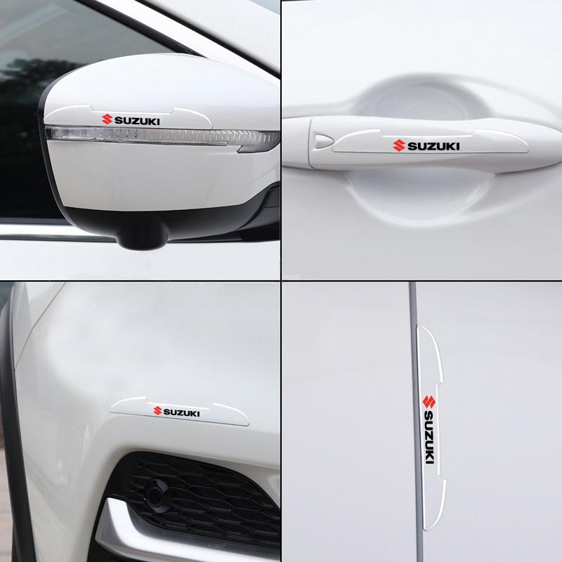 LWVD4 4PCS Transparent Car Door Edge Anti-collision Strip Bumper Sticker for SUZUKI ALTO GRAND VITARA IGNIS JIMNY S-Cross SWIFT SX4
