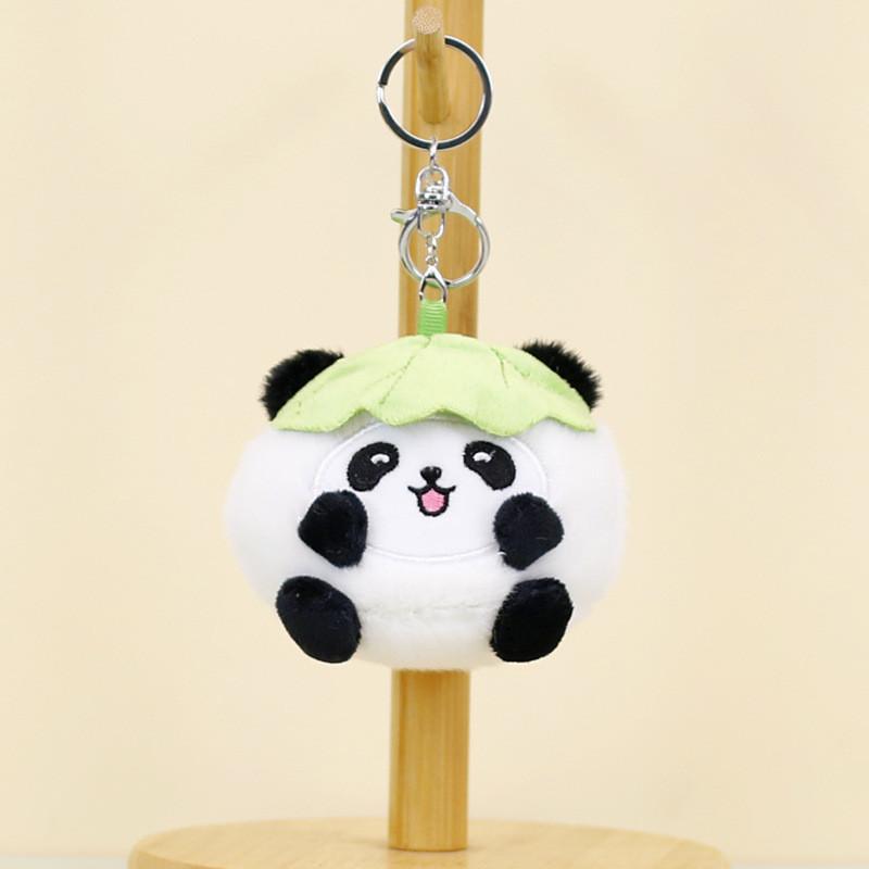 Adorable Plush Panda Keychain With Leafy Details Cuddly And Cute Toy For Bags