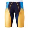 MIZUNO FX SONIC Prism Half Size FINA Swimming for Competitive Swimming and Challenge N2MB1031 Men's Spats, M, Navy/Yellow, (International Federation)