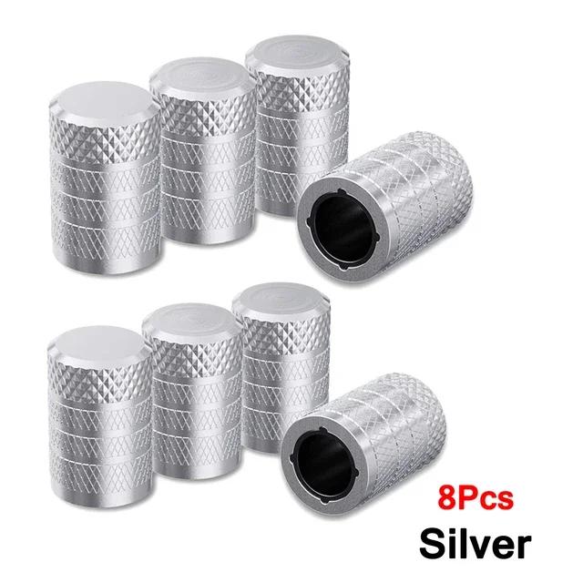 AUTCOAT 4/8Pcs Tire Valve Stem Caps, Aluminum Tire Valve Cap, Universal Stem Covers for Cars Trucks Motorcycles SUVs and Bikes
