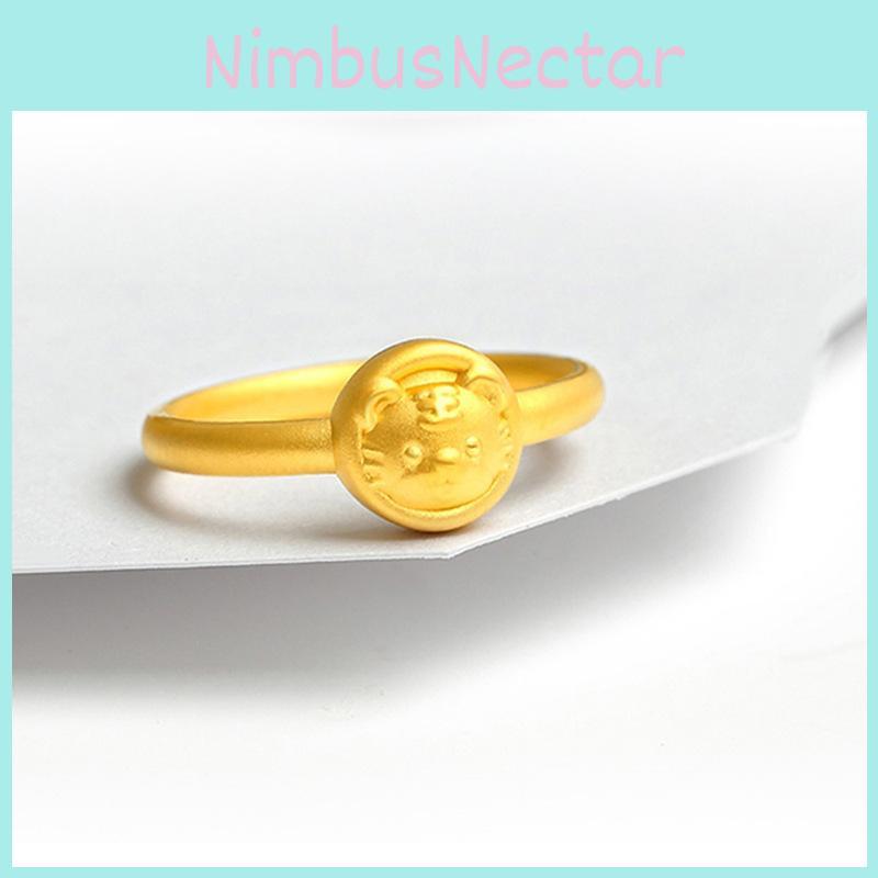 Trendy Adjustable Cartoon Tiger Ring In Gold-plated Brass Perfect For Womens Fashion Accessories