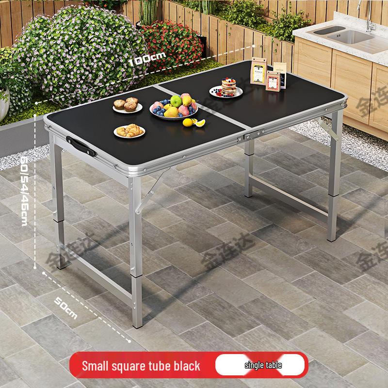 Portable Aluminum Folding Table for Outdoor Dining and Market Stalls - Adjustable and Compact