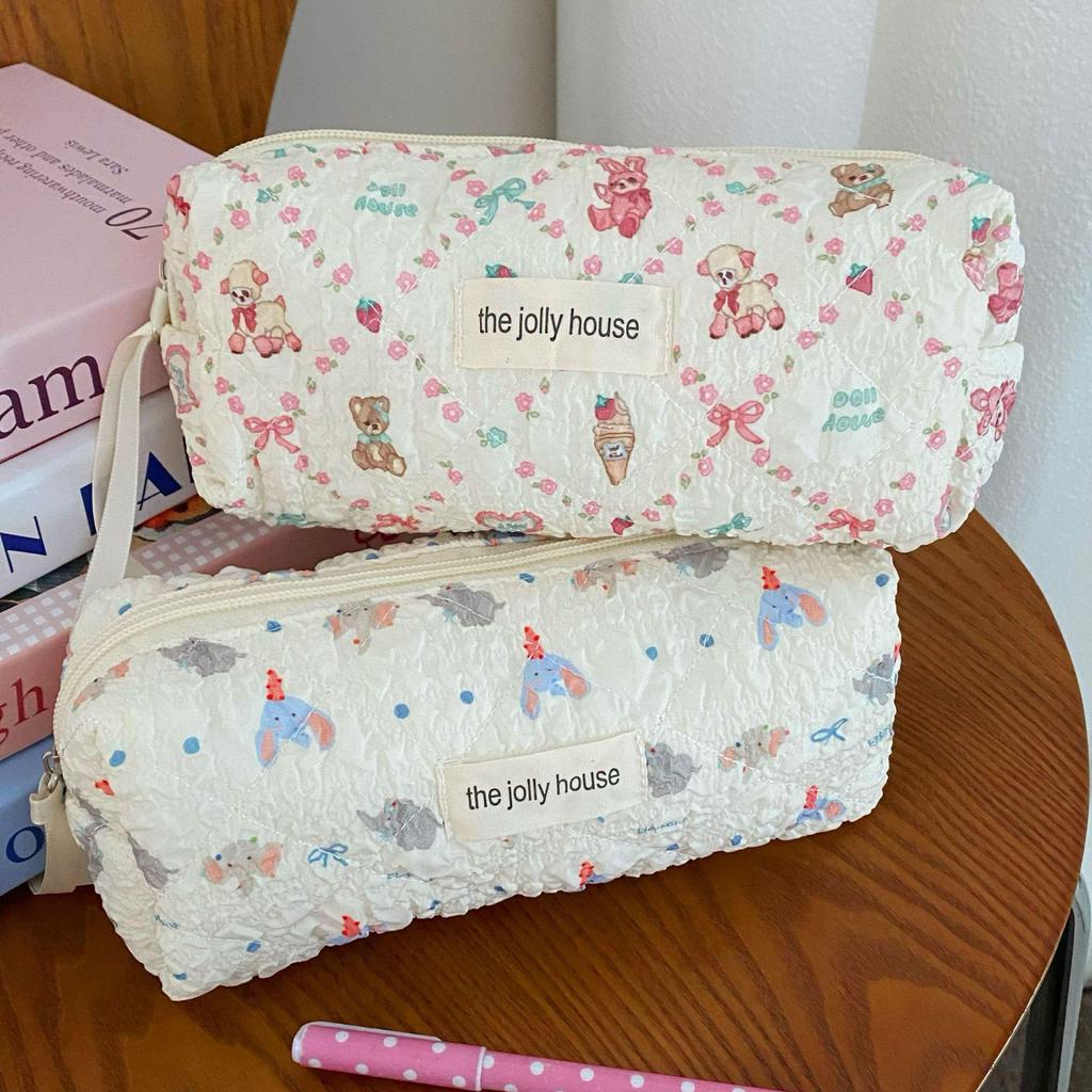 High-Capacity Bubble Cotton Pencil Case for Middle School Girls